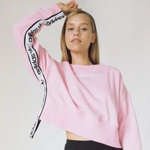 adidas side tape cropped sweatshirt